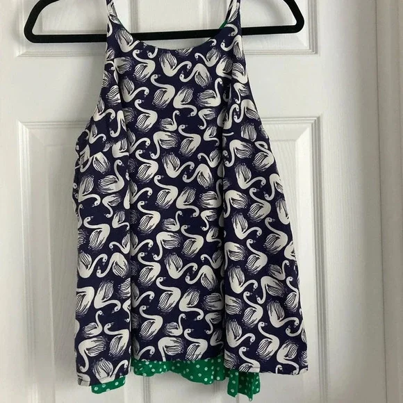 Anthropologie blue swan print tank top size small - Picture 2 of 6